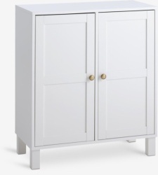 Zidni element modul vitrina sa 2 vrata bela