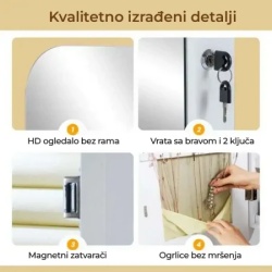 Zidno oblo Ogledalo sa LED Ormarićem za Šminku ( 1920 )