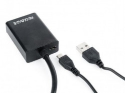 A-VGA-HDMI-01 Gembird VGA to HDMI and audio cable, single port, black WITH AUDIO - Img 2