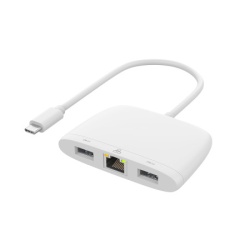 Adapter usb type-c na ethernet rj45 100mbps + usb-a 5gbps + usb-a 480mbps 18cm (otn- uc552d) onten ( AD486 )