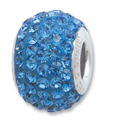 Amore baci svetlo plavi srebrni privezak sa swarovski kristalom za narukvicu ( 23014 )