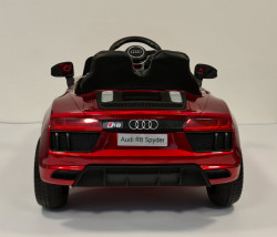 Audi R8 Spyder - Crveni Licencirani auto za decu na akumulator sa kožnim sedištem i mekim gumama - Img 2