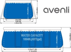 Avenli Porodični montažni bazen 610x360x122 SET sa merdevinama , pumpom , prekrivačem i postoljem - Img 8