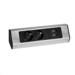 Bachmann CASIA 2 Kuhinj.ugao.uticn.ALU,2xšuk,1xUSB A/C charger,srebrn ( 932.002 )