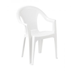 Bastenska stolica plasticna kora, boja: bela ( 25658 )