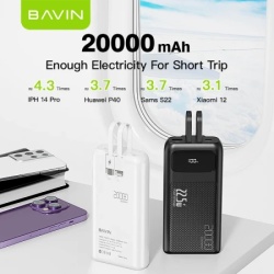 Bavin Power bank 20000mAh 22,5W  Type C & Ligtning  kabl bela ( 90314 )-6