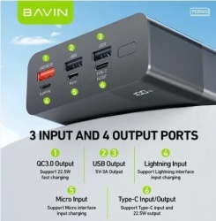 Bavin Power bank 30000mAh 22.5W QC3.0 bela ( 90320 )-5