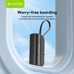 Bavin Power bank 5000mAh Ligtning port + kabl type-C crna ( 90311 )-3