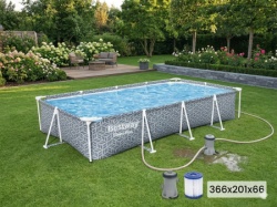 Bestway 561fv Bazen steel pro leaf design, filter pumpa 366X201X66cm ( 4045 )