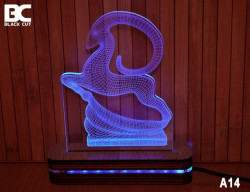 Black Cut 3D Lampa sa 9 različitih boja i daljinskim upravljačem - Divokoza ( A14 ) - Img 4