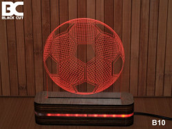 Black Cut 3D Lampa sa 9 različitih boja i daljinskim upravljačem - Fudbalska lopta ( B10 ) - Img 3