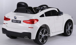 BMW 6 GT Licencirani Auto za decu na akumulator sa kožnim sedištem i mekim gumama - Beli ( BJ 2164 ) - Img 8