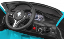 BMW X6 Licencirani model 229-1 Auto za decu sa kožnim sedištem i mekim gumama - Metalik plavi - Img 9