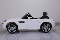 BMW Z8 2018 Licencirani auto za decu na akumulator sa kožnim sedištima i mekim gumama Beli - Img 5