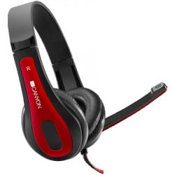 Canyon HSC-1 basic PC headset with microphone Black-red ( CNS-CHSC1BR ) - Img 1