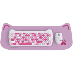 Canyon HSET-W6 EN/AD Keyboard+Mouse Kitty Edition AAA+?? Wireless Pink ( CNS-HSETW6PK-AD ) -1