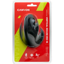 Canyon MW-16 wireless Vertical mouse, USB2.4GHz, Optical Technology, 6 number of buttons, USB 2.0, resolution: 80012001600 DPI, black, size - Img 2