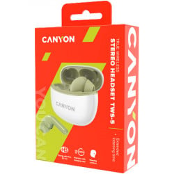 Canyon TWS-5 bluetooth headset, type-C, green ( CNS-TWS5GR )  - Img 2