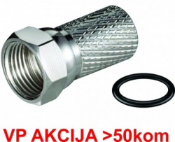 CON-FC-001RING ** F male connector for RG6 cable, 6.6mm, Zinc,with water proof ring - min.25kom(9) - Img 3