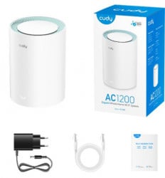 Cudy M1300 1-pack AC1200 Dual Band 2.4Ghz+5Ghz WiFi MESH, GiGABIT, 4x Antena 16MB/128DDR, 16/128mb - Img 2