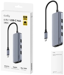 Cudy UH606 6-In-1 USB-C Hub with Gigabit Ethernet Port-2