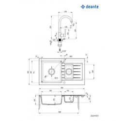 Deante setovi set sudopera zqz 2513 + slavina ben 262m-zqza2513 - Img 2