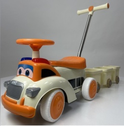 Dečija guralica sa prikolicom 473 - oranž