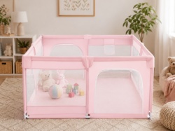 Delunaro dečija ogradica za igru sa dodatnom zaštitom 150x180x65cm ( KLK2612-Light-Pink )-2