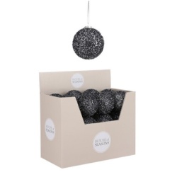 Dekordom novogodišnja dekoracija - hanging ball 8cm 1101088 - anthracite - edl ( 041346 )