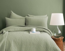 Dekordom Prekrivač set issimo popline double - natural fine - savanna sage ( 040647 )