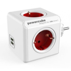 Designnest PowerCube produžni kabl sa 4 utičnice + 2 usb, crveni ( 1202rd/deoupc )