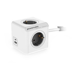 Designnest PowerCube produžni kabl sa 4 utičnice i USB A+C sivi ( 10436/deeuac )