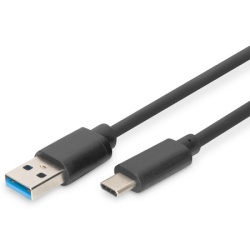 Digitus Kabl USB-C na USB-A 1m crni ( db-300136-010-s )