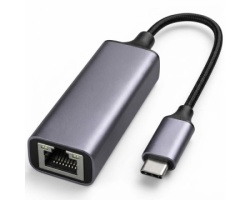 E-green Mrežni Adapter USB 3.1 tip C (M) - Gigabit ethernet RJ-45 (F) crni