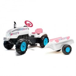 Falk toys traktor princess na pedale sa prikolicom ( 2042ab )
