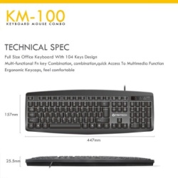 Fantech km-100 tastatura + mis usb logitech go us crna
