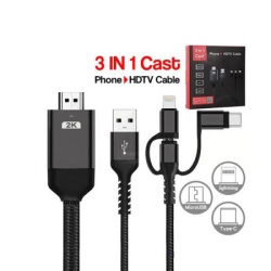 Fast Asia Kabl HDMI na (Micro+Tip C+Iphone) povezuje TV + mob, 2m ( 612 )