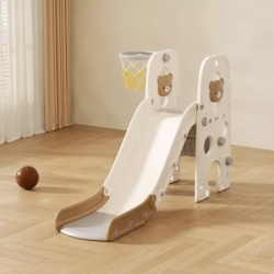 Feelkids Dečji tobogan sa košem “Meda-2” 145 cm (braon beli) ( 26197 )