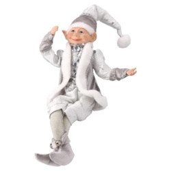 Festa ralphie novogodišnja dekoracija patuljak srebrna 43cm ( 740058 )