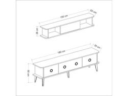 Futrix Tv komoda Bien crno-mermer ( 23609 ) -3