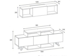 Futrix Tv komoda Želja orah belo sa zidnim elementom ( 34573 ) -2