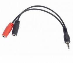 Gembird 2x 3.5 mm(slusalice i mikrofon) adapter na 1x 3.5mm(4 pin) cable, 0.2 m crni CCA-417 - Img 1