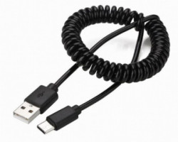 Gembird CC-USB2C-AMCM-0.6M spiralni USB 2.0 AM na USB-C kabl, 0.6m, black - Img 4