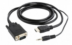 Gembird HDMI to VGA and audio adapter cable, single port, 1,8m, black A-HDMI-VGA-03-6 - Img 2