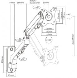 Gembird MA-WA1-02 podesivi zidni drzac za monitor,tilt, 13-27 max.7kg - Img 3