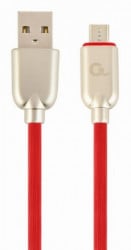 Gembird premium rubber micro-USB charging and data cable, 2m, red CC-USB2R-AMmBM-2M-R - Img 1