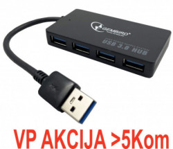 Gembird UHB-U3P4-03 USB 3.0 4-port HUB, storage speed 5Gbps, black (alt. UHB-U3P4-05 671) - Img 4