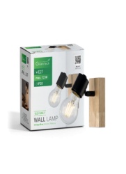 Green tech retro zidna svetiljka e27 drvo-metal ( OLD OAK-1 )