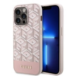 Guess futrola za iPhone 14 pro gcube pu stripes pink MagSafe ( GUHMP14LHGCFSEP )