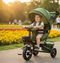 Happybike 420 Tricikl sa rotirajućim sedištem 420 maslinasto zeleni